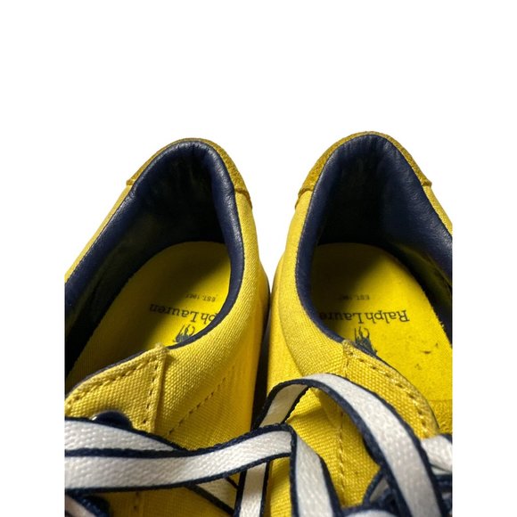 POLO Ralph Lauren SAYER LOGO Canvas Lace Up Low Top Casual Sneaker Size 8 - Picture 8 of 11